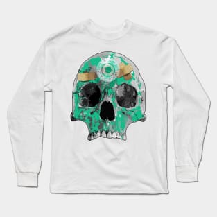 Green skull with a halo Long Sleeve T-Shirt